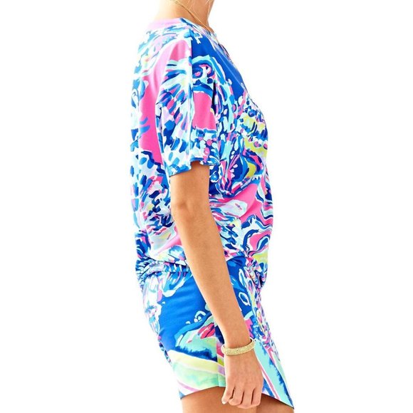 Lilly Pulitzer Lowe Dress Coastal Retreat Blue Pink Yellow White Short Mini S - Picture 6 of 16